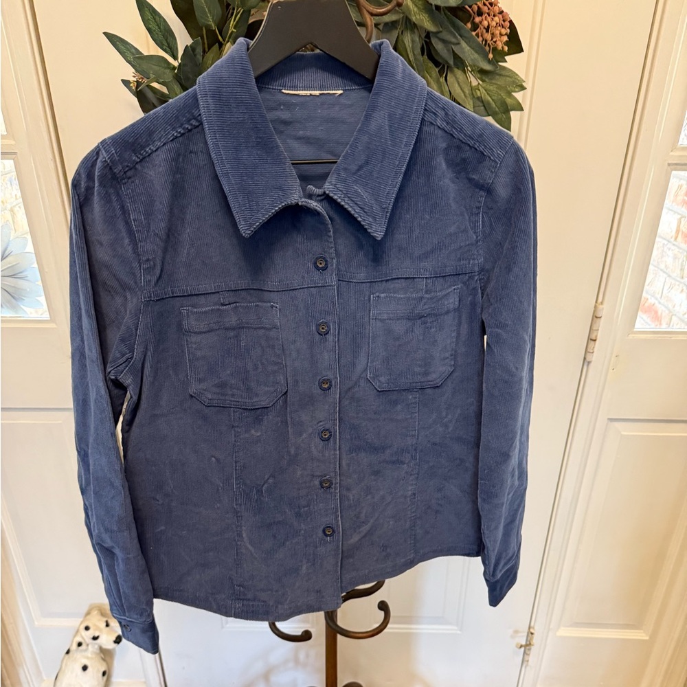Blue Corduroy Lightweight Button Down Jacket M